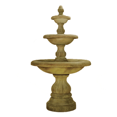 Isola Three Tier Outdoor Cast Stone Garden Fountain Fountain Tuscan